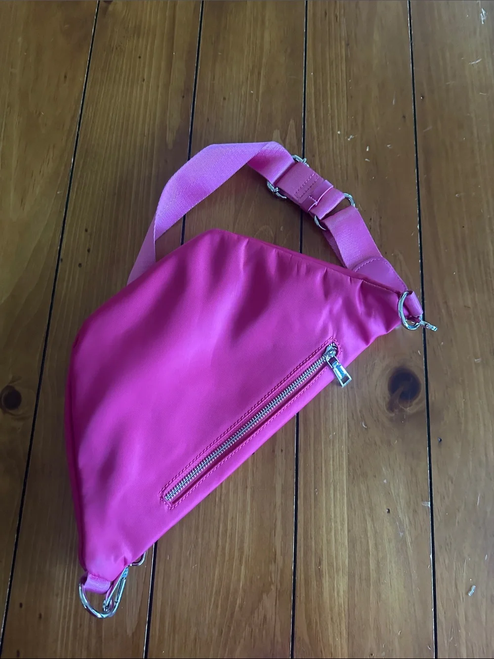 Hot Pink Crossbody Bag with Adjustable Strap